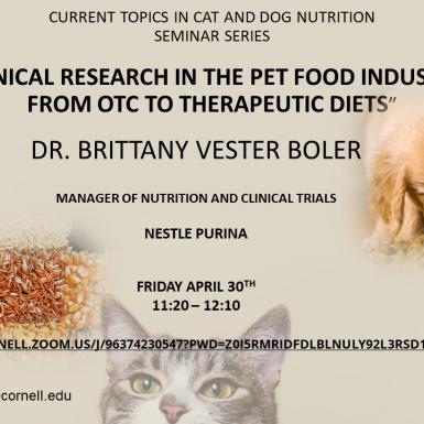 Clinical research in the pet food industry: From OTC to therapeutic diets