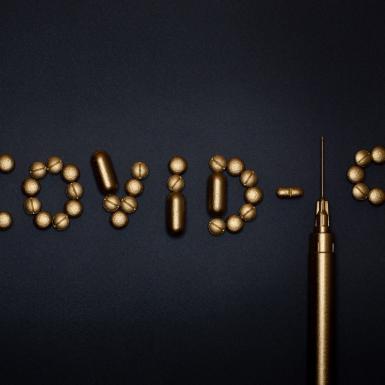 “Covid-19”拼写金属件